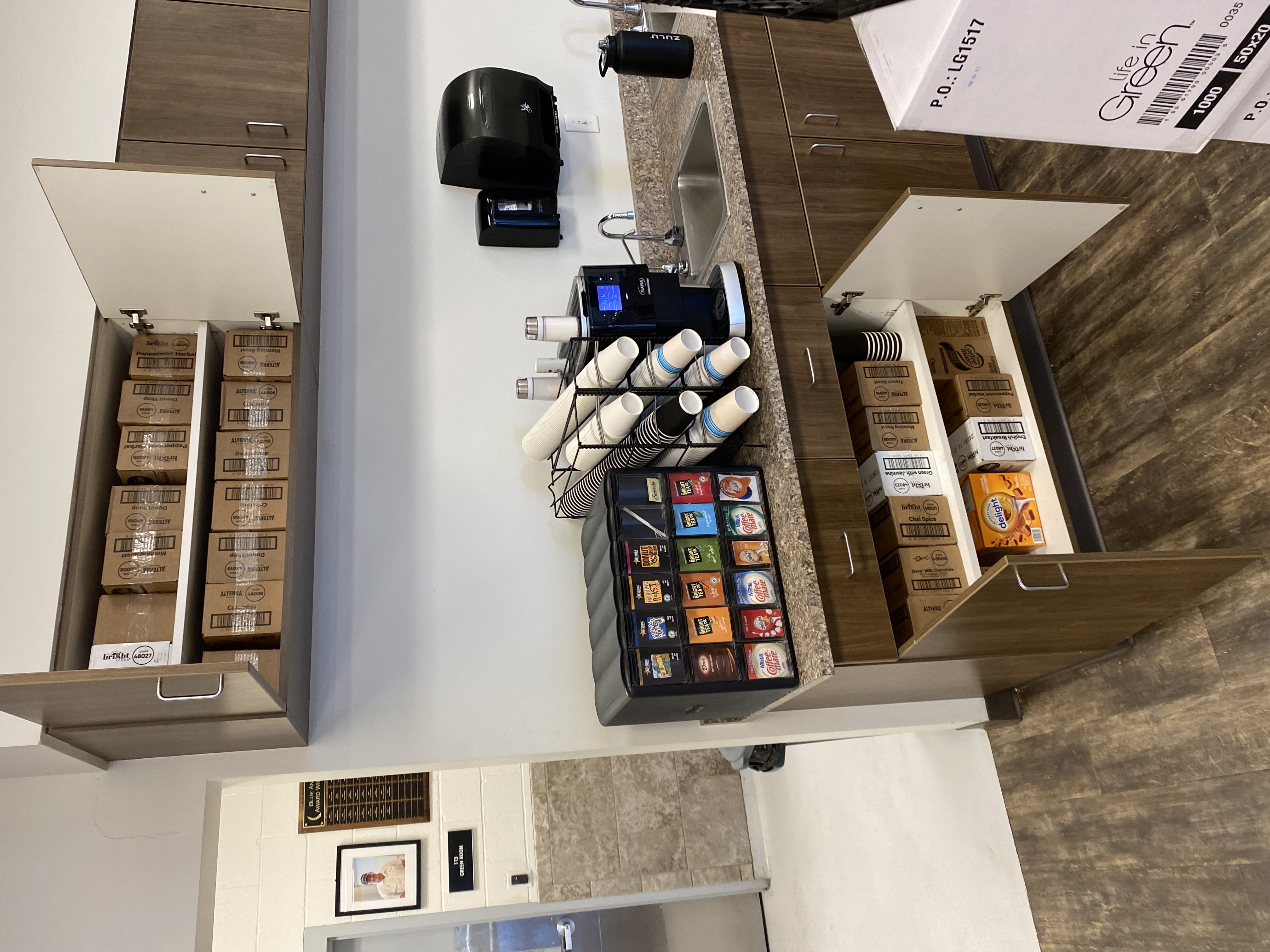 Modern bean-to-cup coffee machine in a co-working space lounge in Reno, Nevada