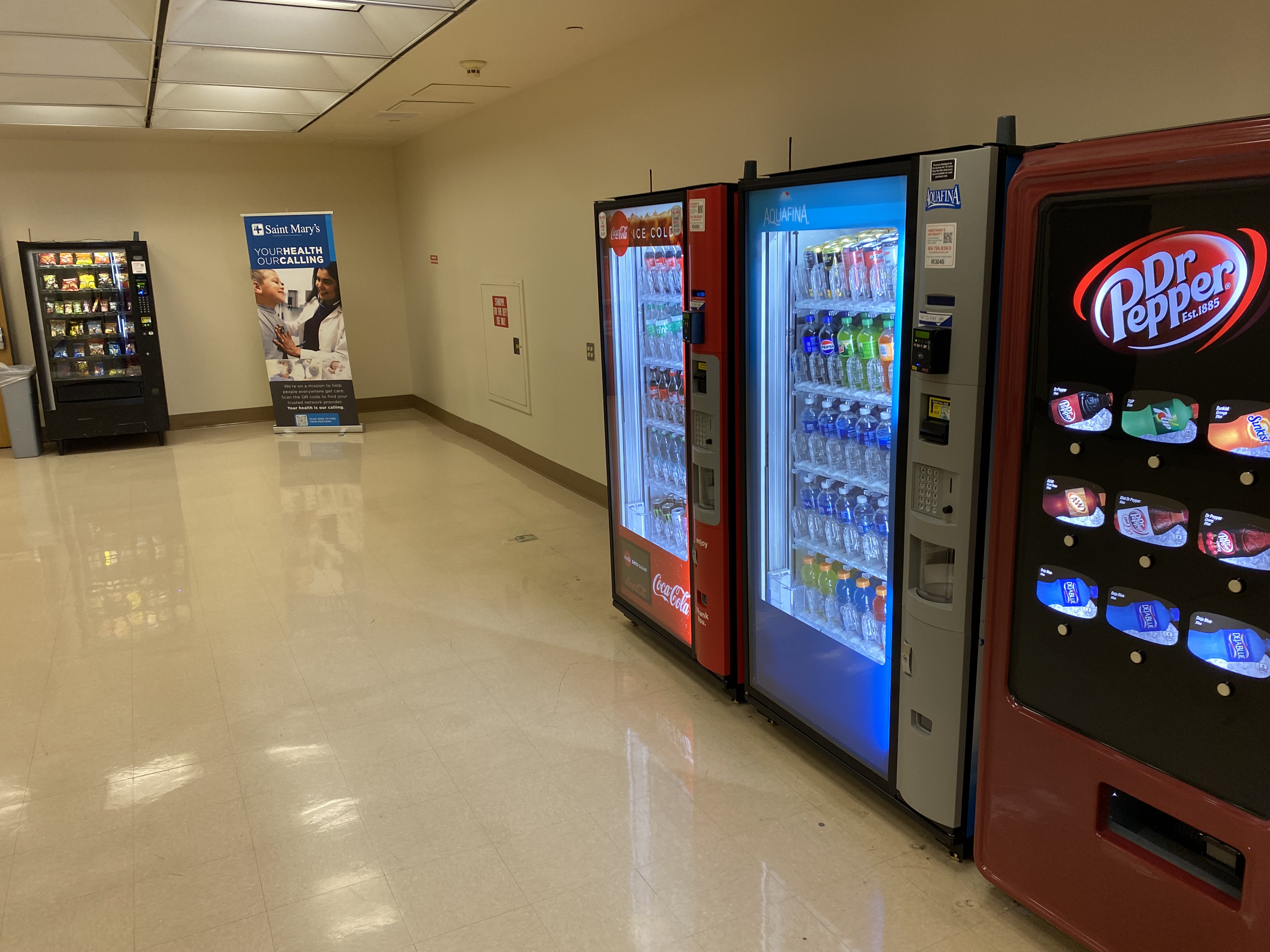 Cashless vending machines installed in a hospital staff area in Reno, Nevada